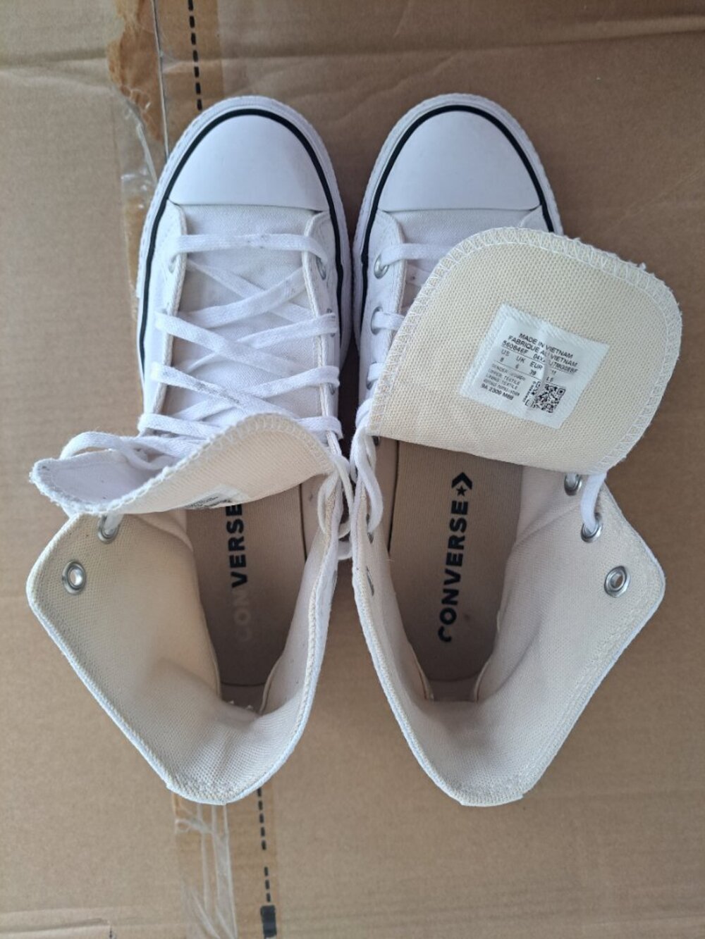 WOMEN'S COVERSE ALL STAR CHUCK TAYLOR LIFT PLATFORM HI TOPS SIZE 8 - Picture 9 of 15